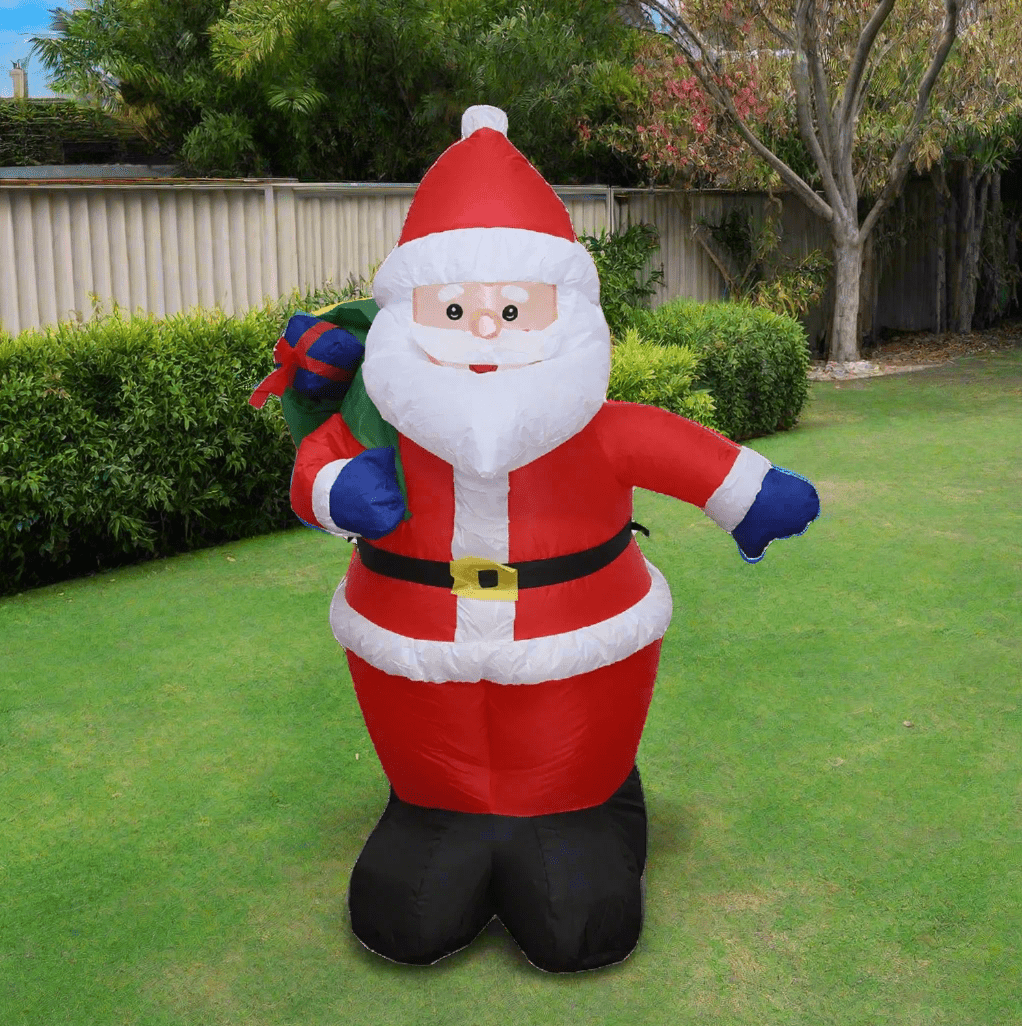 Santa with Gift Sack Inflatable - 120cm