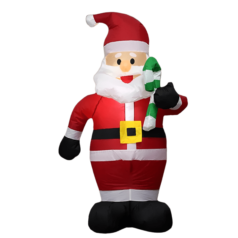 Santa with Little Candy Cane Inflatable - 120cm