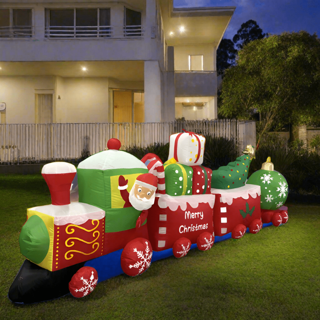 Santa's delivery in a Christmas Train Inflatable - 360cm