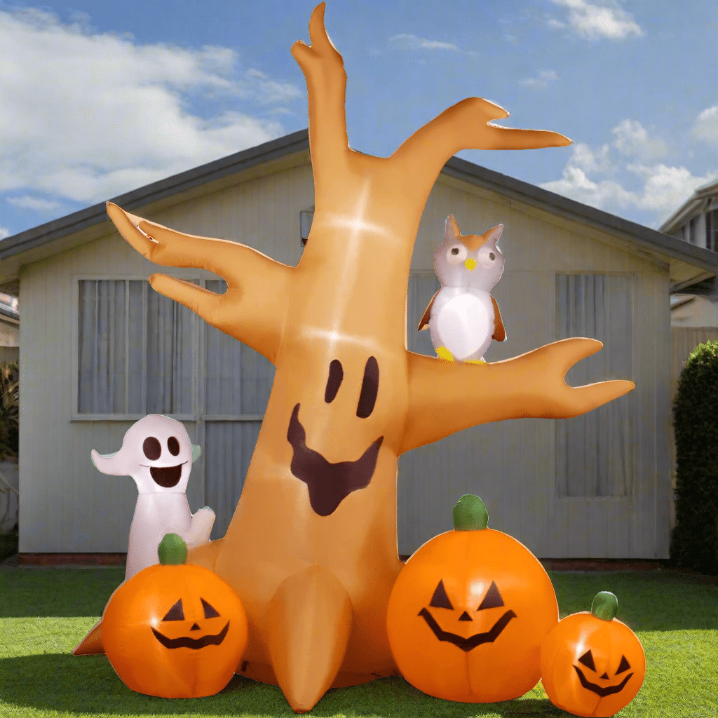 Scary Dead Tree with Pumpkins an Owl and Ghost - 240cm