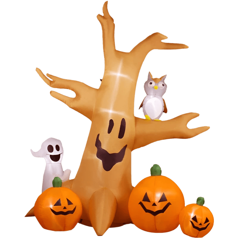 Scary Dead Tree with Pumpkins an Owl and Ghost - 240cm