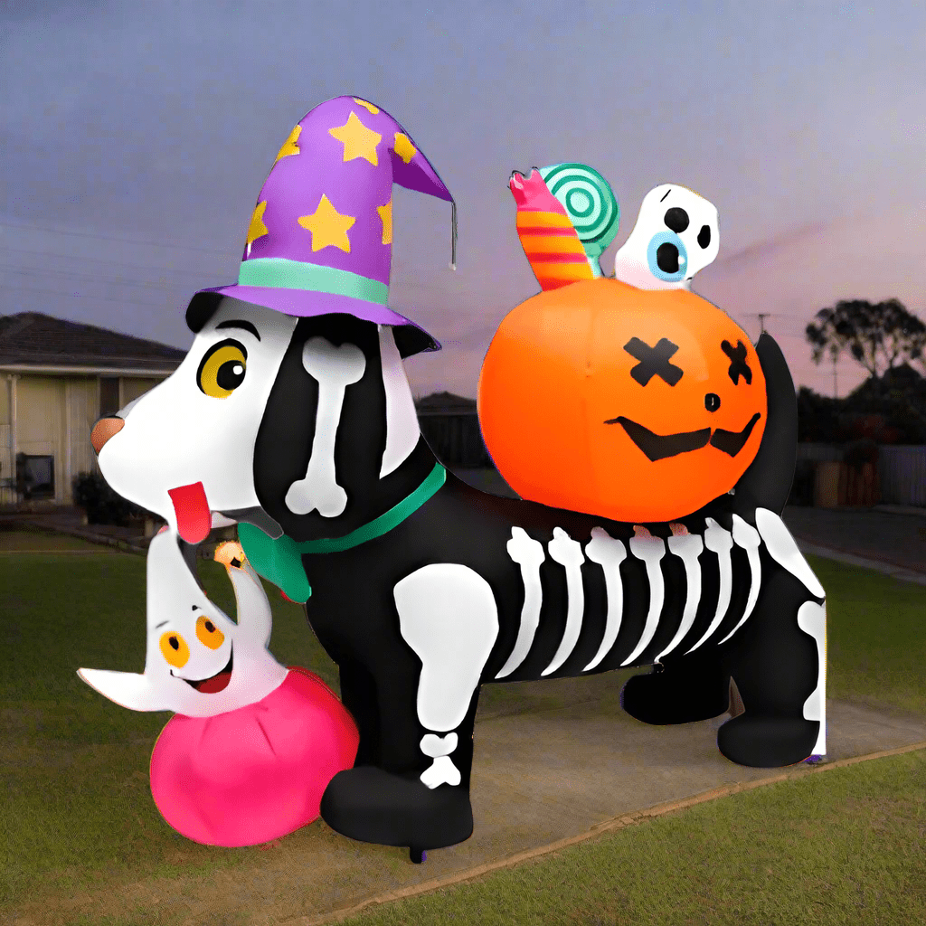 Skeleton Dog, Pumpkin and Ghost - 150cm