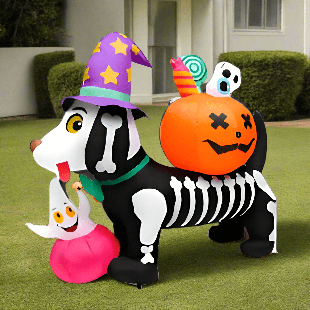 Skeleton Dog, Pumpkin and Ghost - 150cm