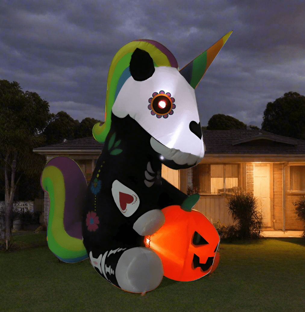 Skeleton Unicorn with Pumpkin - 150cm