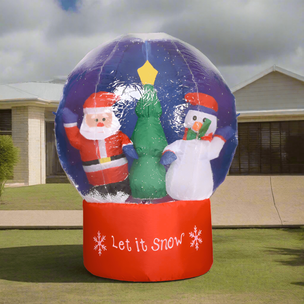 Snow Globe with Santa and Snowman Inflatable - 210cm