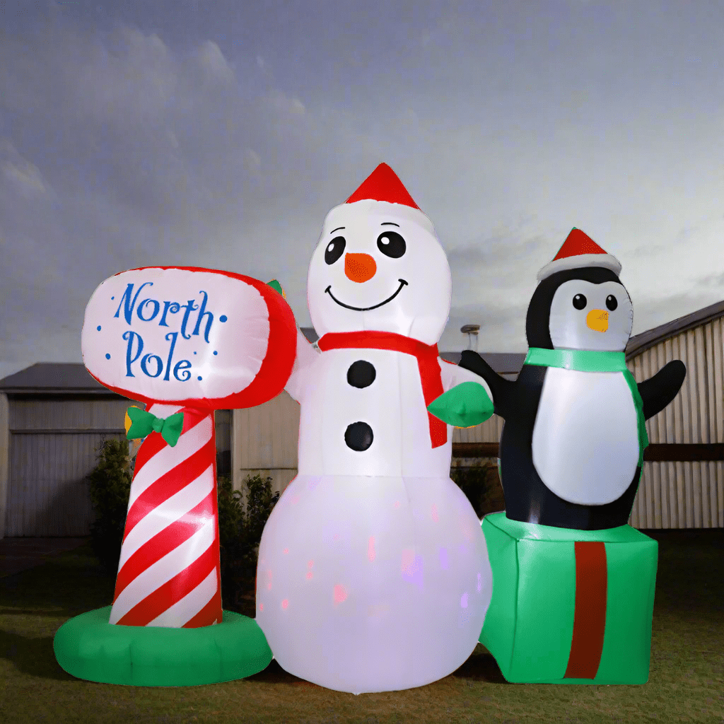 Snowman and Penguin at North Pole - 210cm
