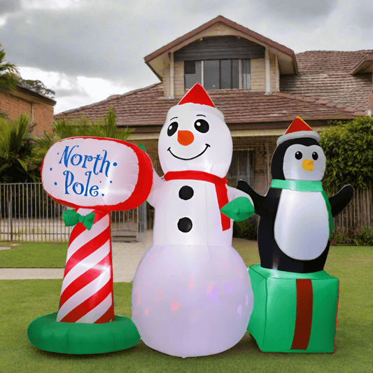 Snowman and Penguin at North Pole - 210cm