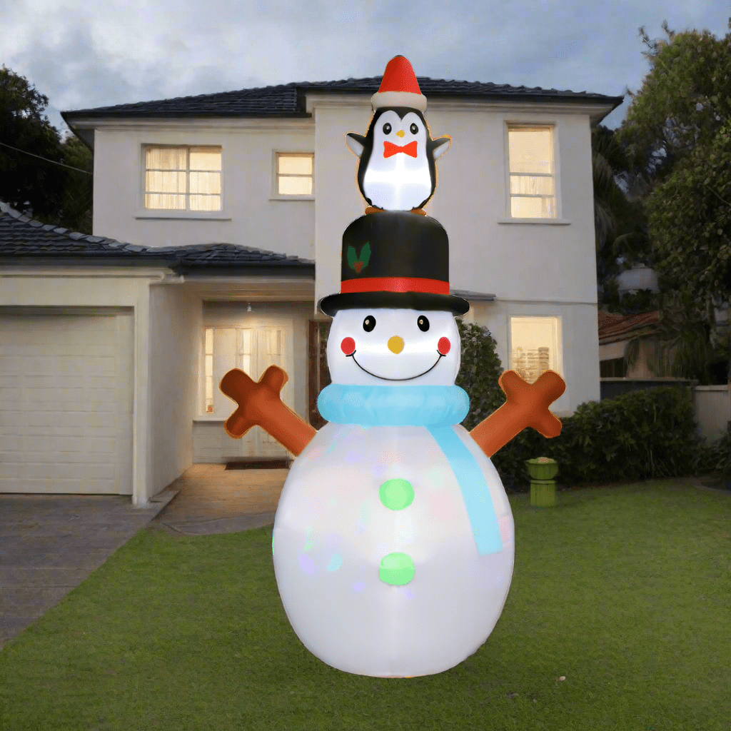 Snowman and Penguin Duo Inflatable - 150cm