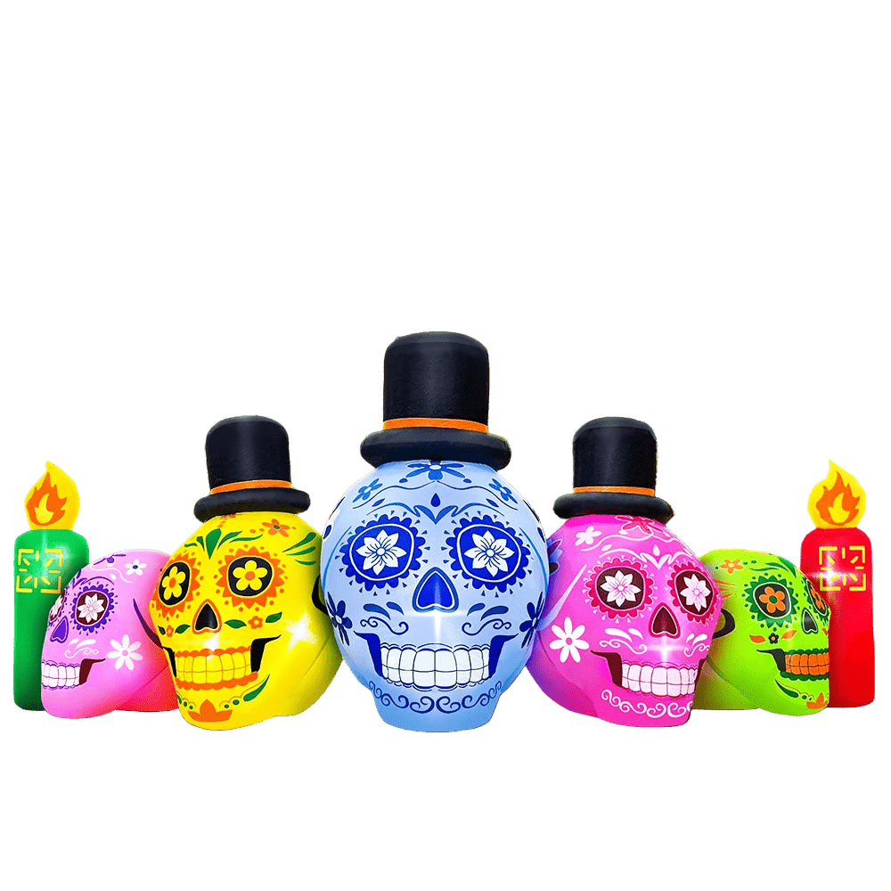Spooky Skeleton Faces Inflatable - 210cm
