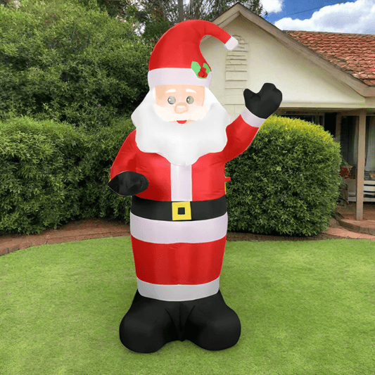 Standing and Waving Jolly Santa Inflatable - 180cm