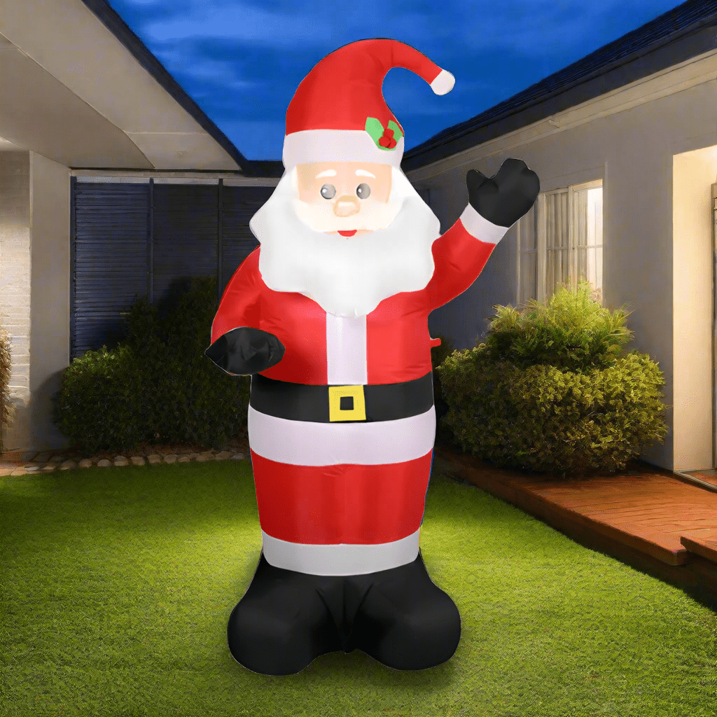 Standing and Waving Jolly Santa Inflatable - 180cm