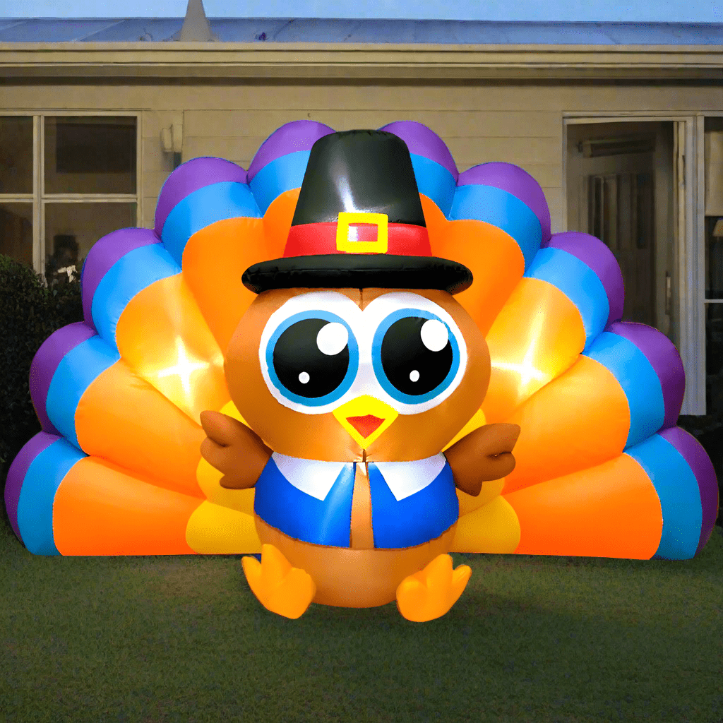 Thanksgiving Turkey with Blue Tail Inflatable - 180cm