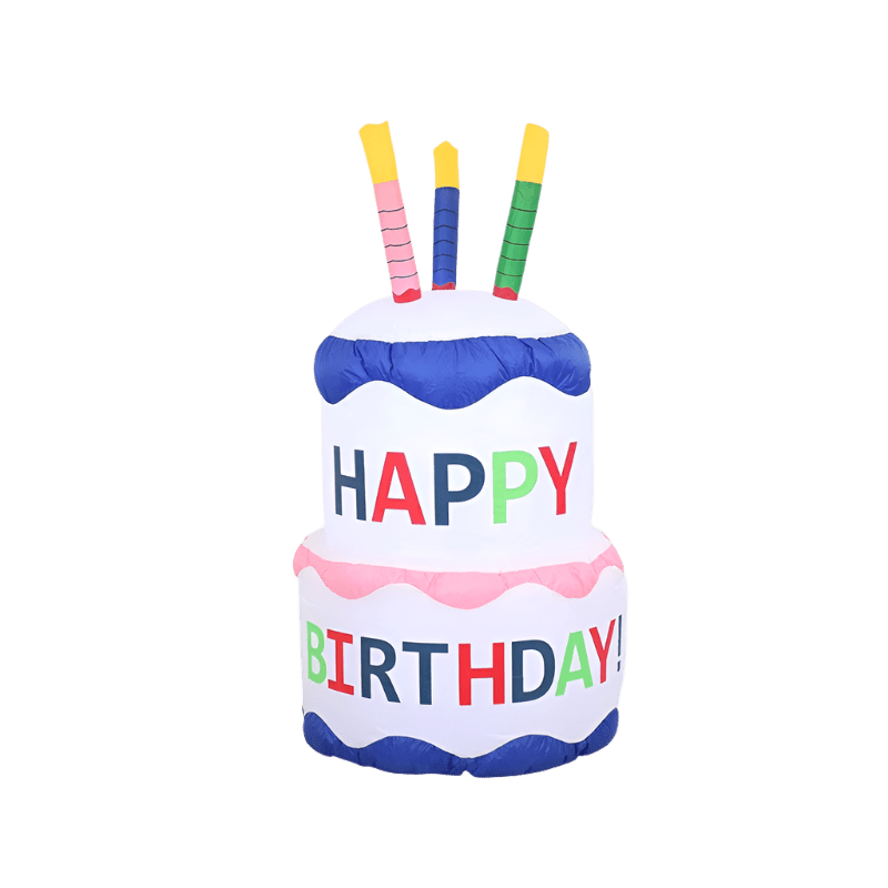 Traditional Happy Birthday Cake Inflatable - 120cm
