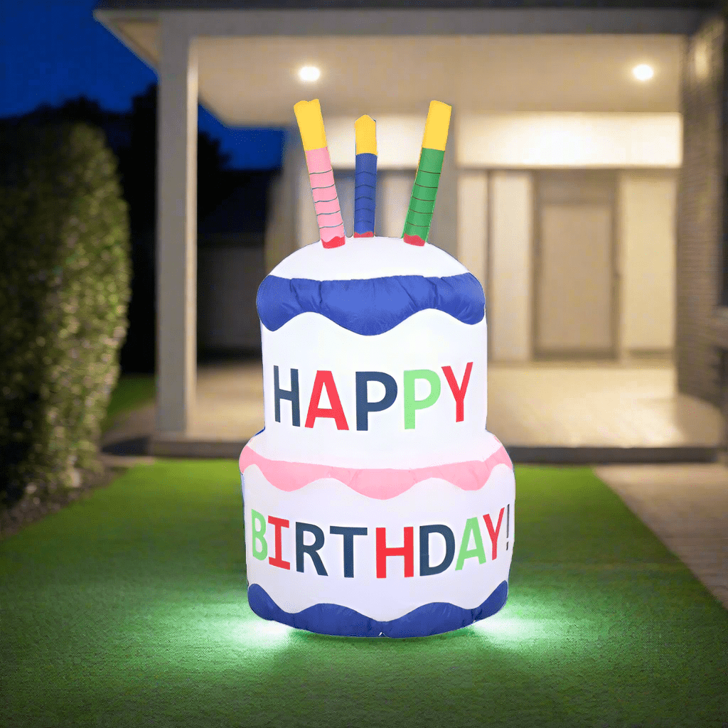 Traditional Happy Birthday Cake Inflatable - 120cm