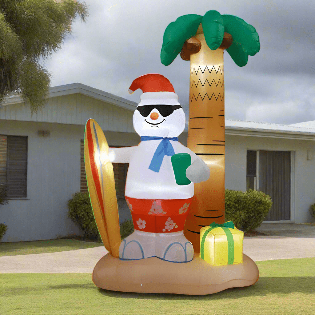 Tropical Santa and Palm Tree Inflatable - 240cm