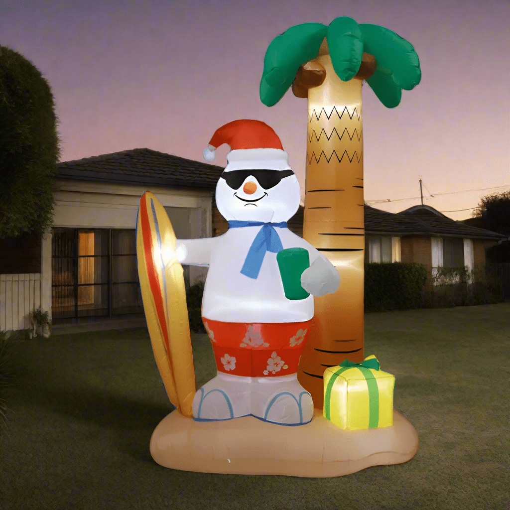 Tropical Santa and Palm Tree Inflatable - 240cm