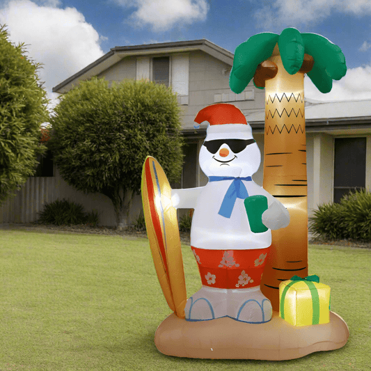Tropical Snowman Surfer Inflatable - 240cm