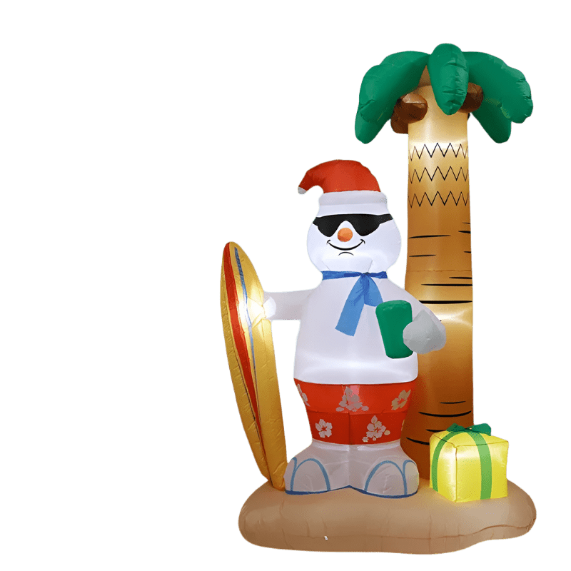 Tropical Snowman Surfer Inflatable - 240cm