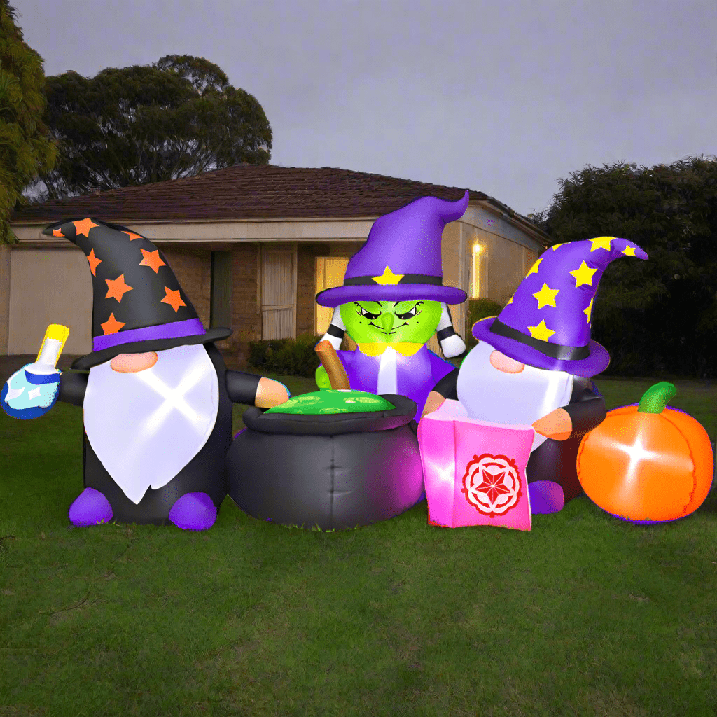 Witch & Wizards with Cauldron Inflatable - 210cm