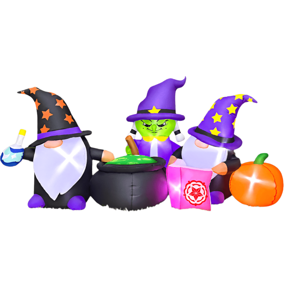 Witch & Wizards with Cauldron Inflatable - 210cm