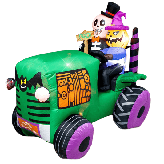 165cm Halloween Inflatable Ghost Tractor with Lights
