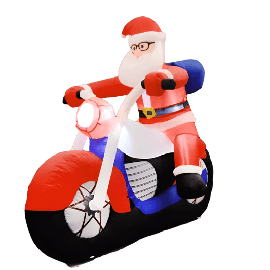 Biker Santa Cruising on Motorcycle Inflatable - 180cm
