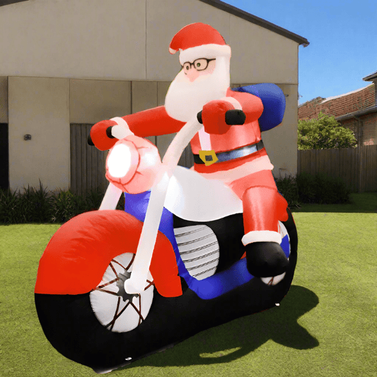 Biker Santa Cruising on Motorcycle Inflatable - 180cm