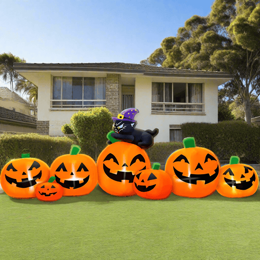 Black Cat on Happy Pumpkin Inflatable – 230cm