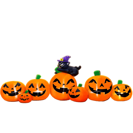 Black Cat on Happy Pumpkin Inflatable – 230cm