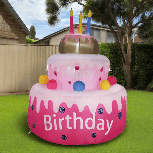 Candy Big Base Birthday Cake Inflatable - 160cm