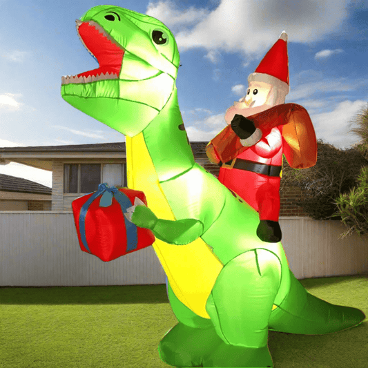Christmas Dinosaur with Bear Inflatable - 180cm
