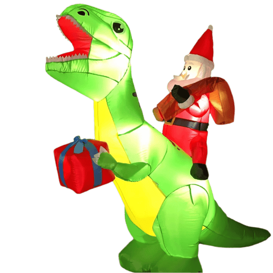 Christmas Dinosaur with Bear Inflatable - 180cm