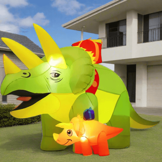 Christmas Dinosaurs with Gift Inflatable - 210cm