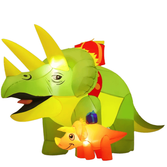 Christmas Dinosaurs with Gift Inflatable - 210cm
