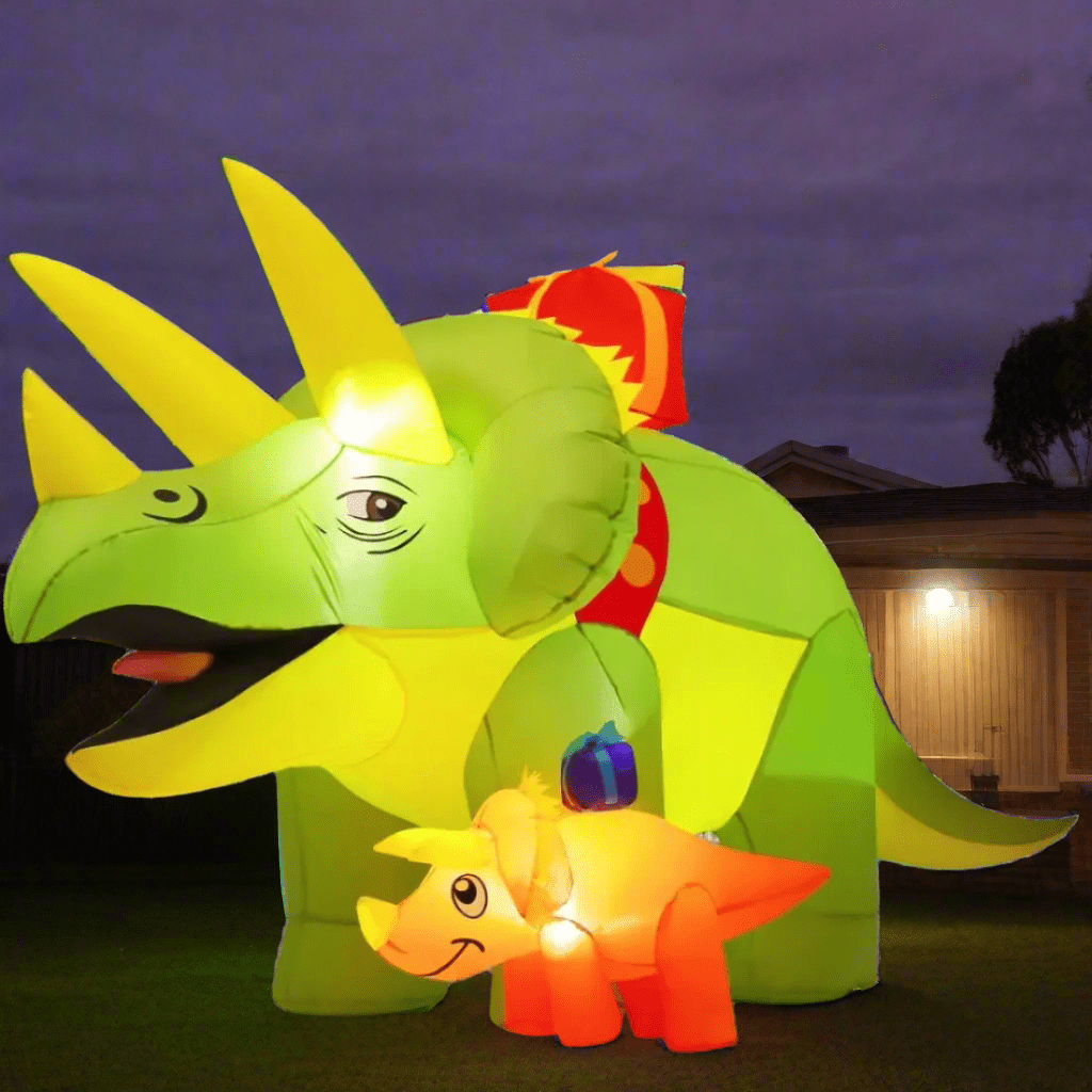 Christmas Dinosaurs with Gift Inflatable - 210cm