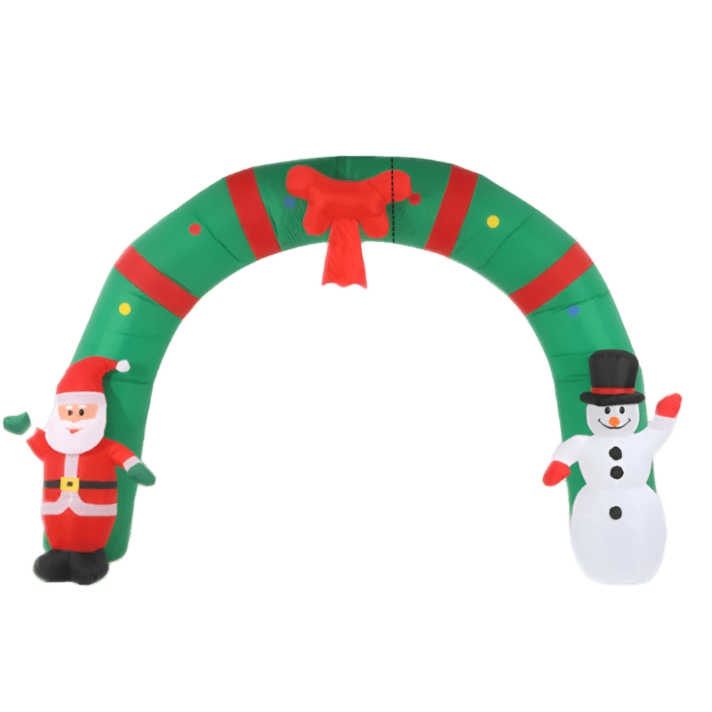 Christmas Inflatable Archway with Santa Claus and Snowman - 310cm