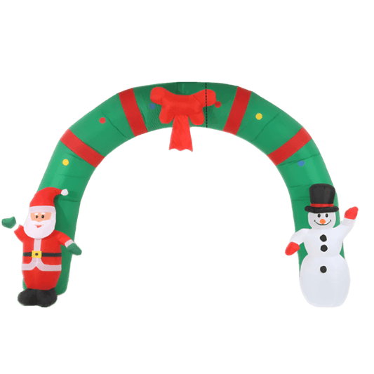 Christmas Inflatable Archway with Santa Claus and Snowman - 310cm