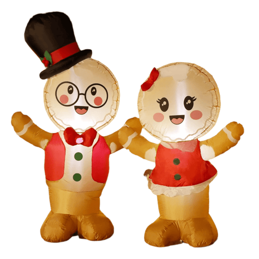 Christmas Inflatable Gingerbread Couple - 150cm and 120cm