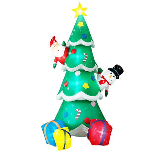 Christmas Tree, Santa and Snowman & Presents Inflatable - 210cm