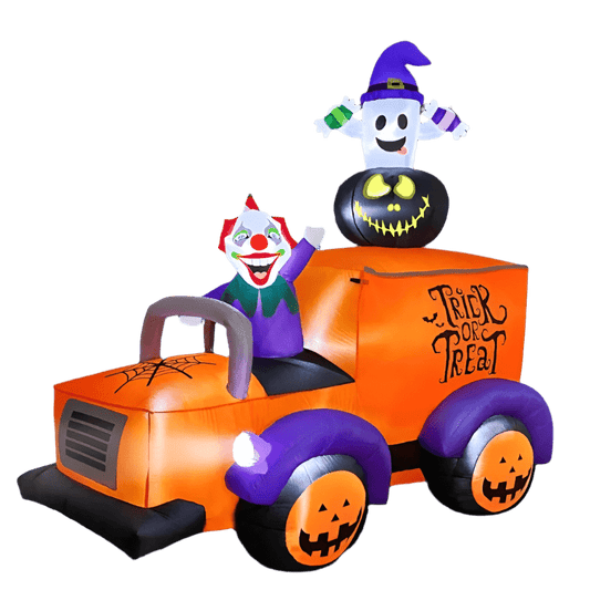 Clown Ghost Trick-or-Treat Truck Inflatable - 240cm