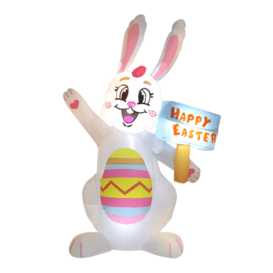 Easter Bunny Holding Happy Easter Sign Inflatable - 180cm