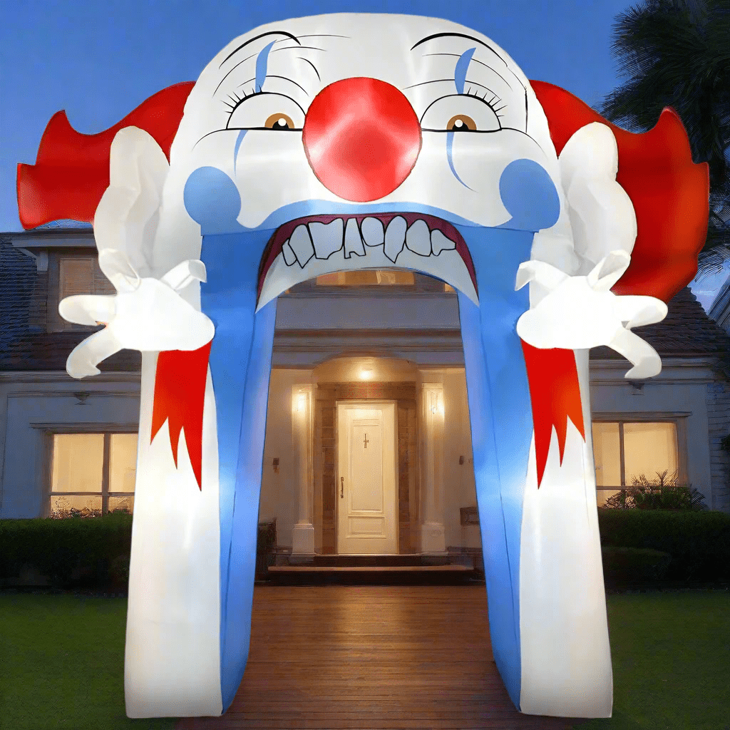 Evil Clown Head Halloween Archway Inflatable - 300cm