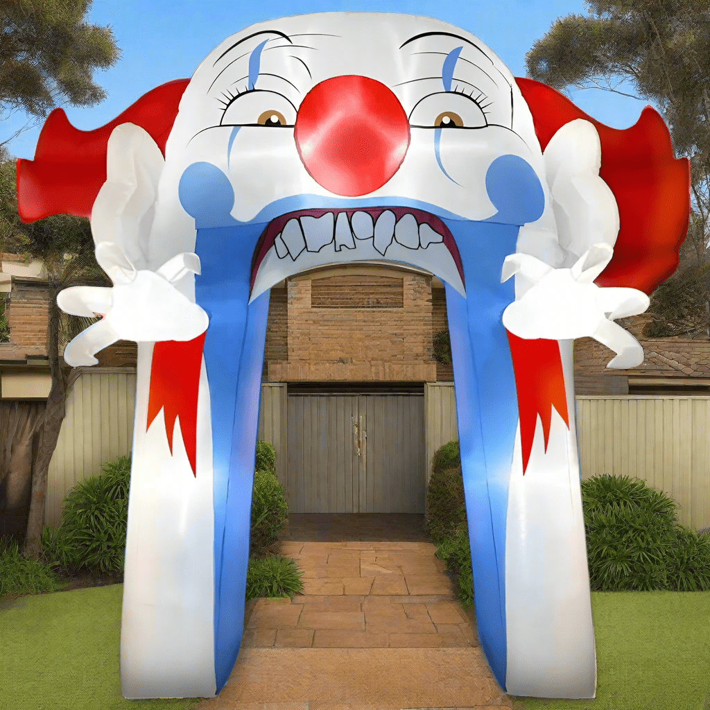 Evil Clown Head Halloween Archway Inflatable - 300cm