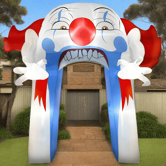 Evil Clown Head Halloween Archway Inflatable - 300cm
