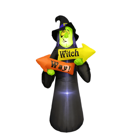 Friendly Witch Holding “Witch Way" Sign - 240cm