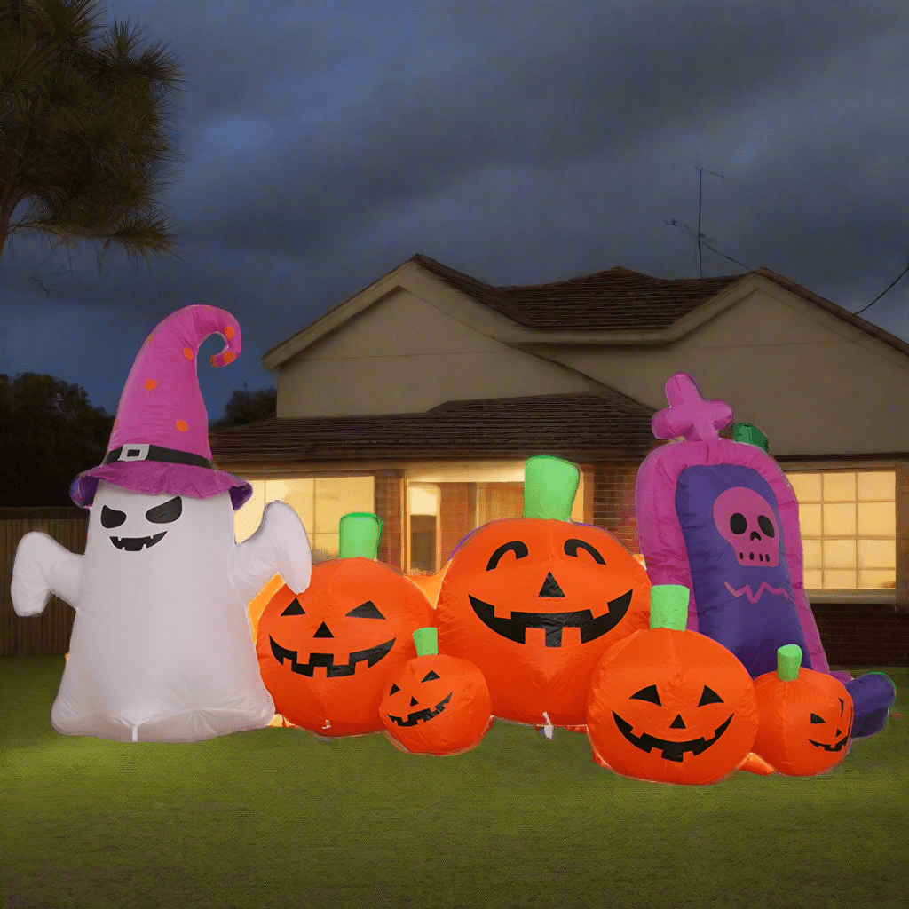 Ghost, Pumpkins & Tombstone Inflatable - 240cm