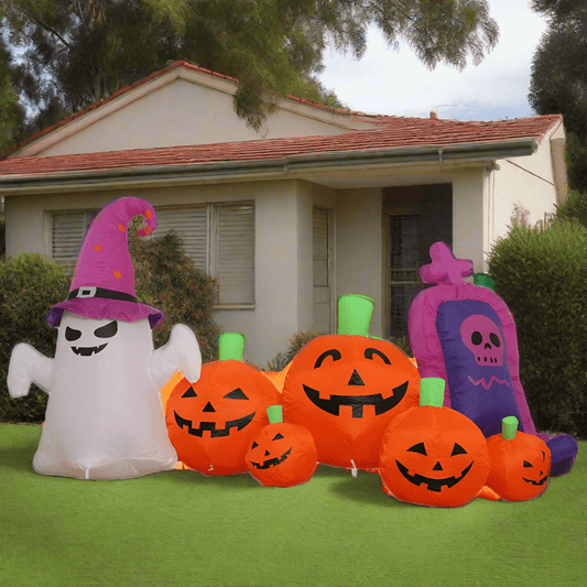 Ghost, Pumpkins & Tombstone Inflatable - 240cm