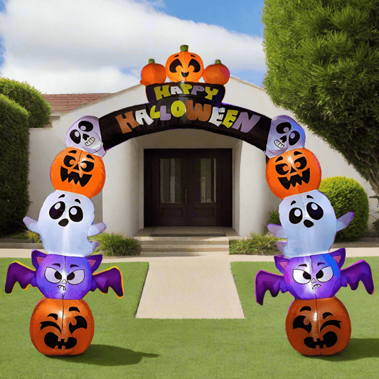 Ghosts, Bats, and Pumpkins Happy Halloween arch - 240cm