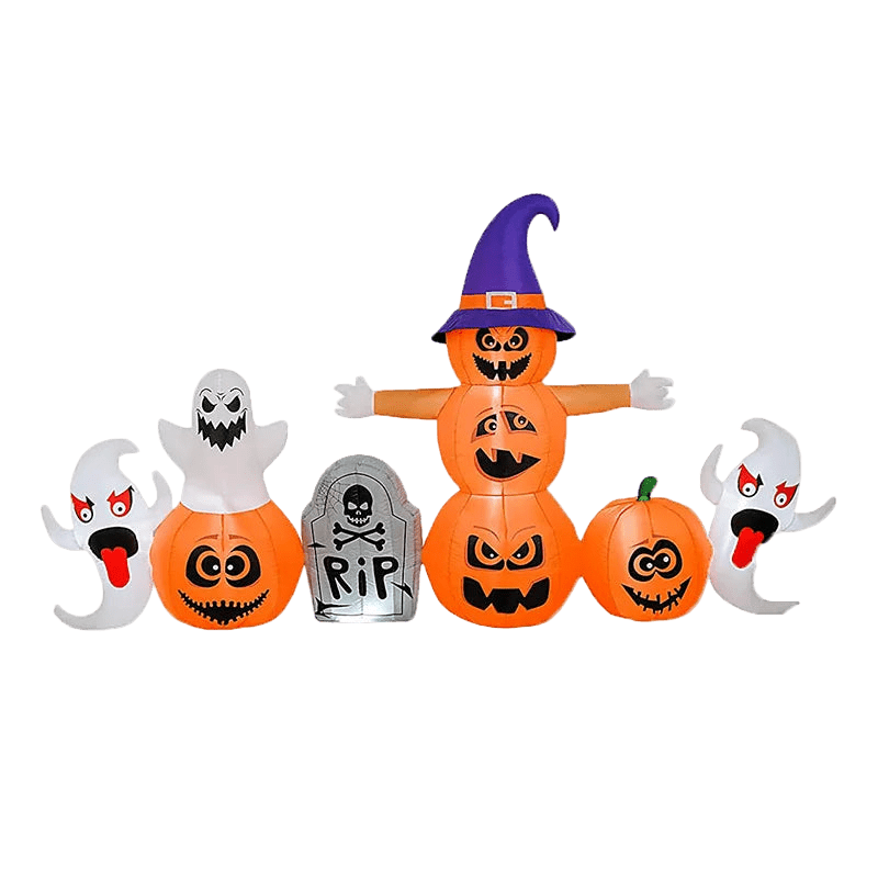 Ghosts & Pumpkins with RIP Tombstone Inflatable - 290cm