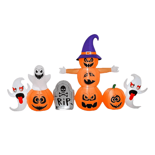 Ghosts & Pumpkins with RIP Tombstone Inflatable - 290cm